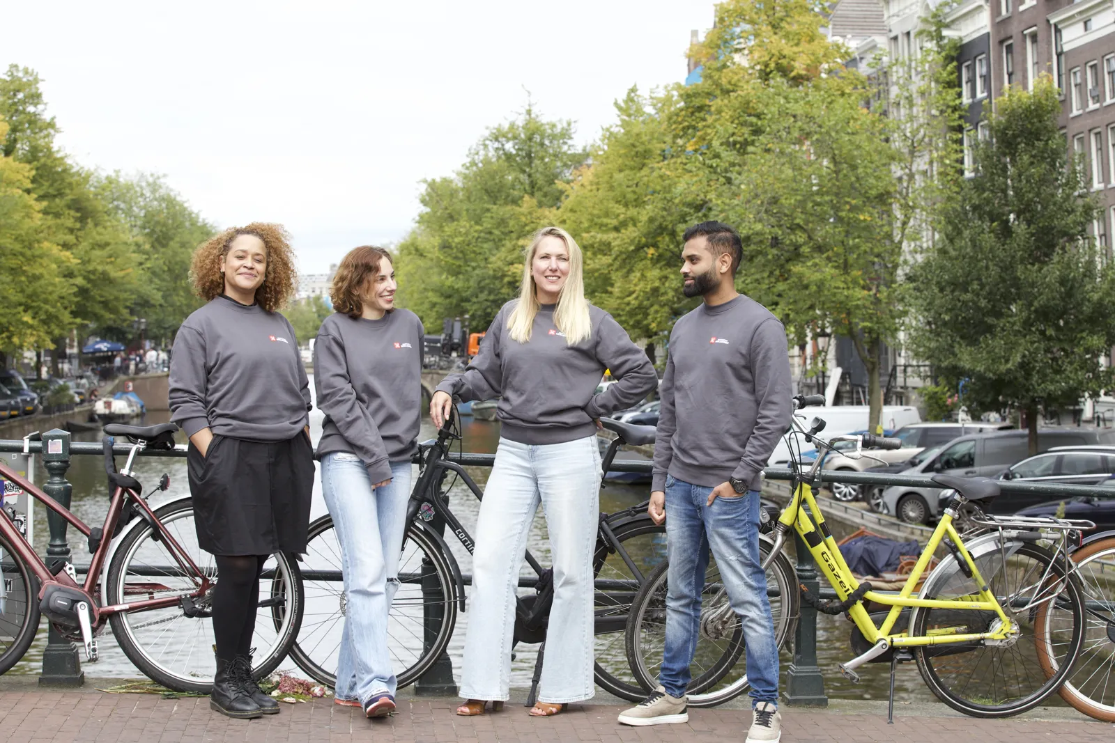 The Amsterdam Data Academy team by an Amsterdam canal